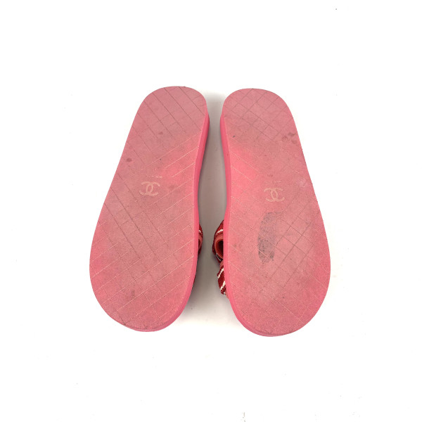 CHANEL Velcro Logo Sandals