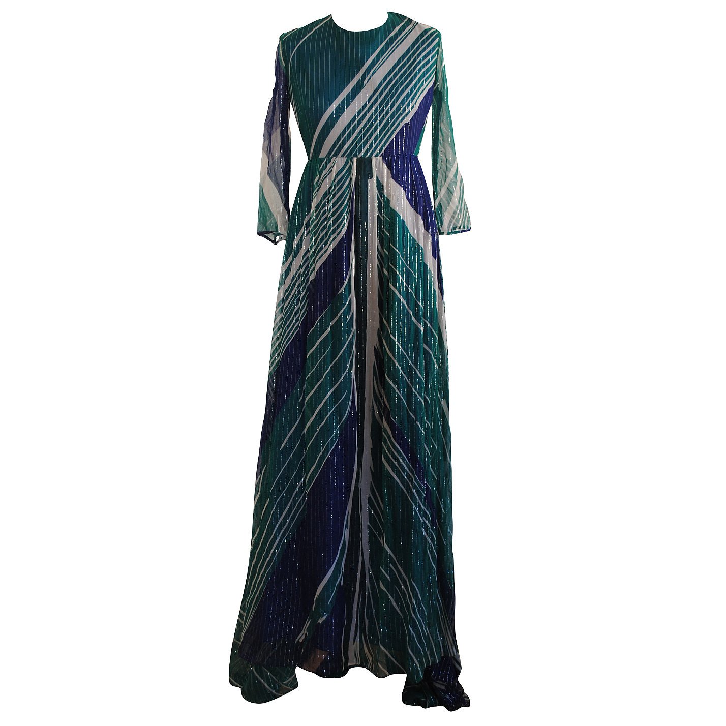 Dhela Keyhole Back Printed Gown