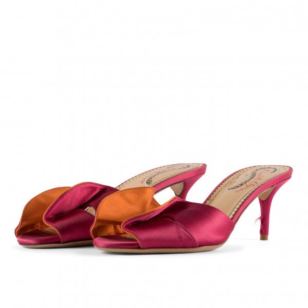 Charlotte Olympia Two Tone Ruffle Kitten Heels