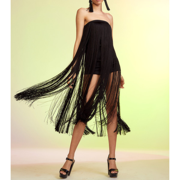 Cynthia Rowley Gabrielle Strapless Fringe Dress