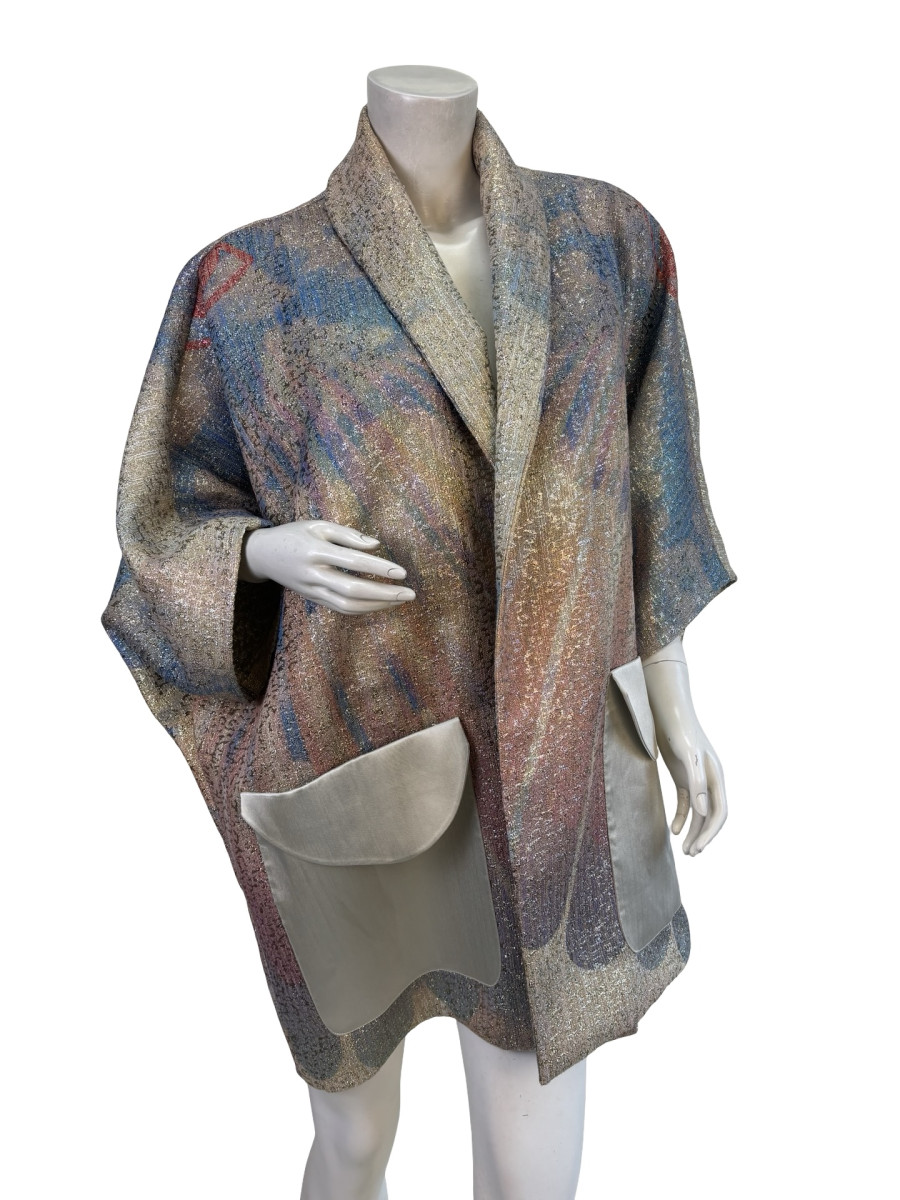 Sandra Mansour Loose Fit Multicolour Eye Print Blazer