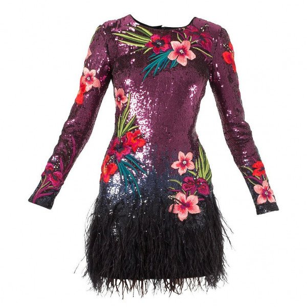 Matthew Williamson Tropical Sequin Mini Dress