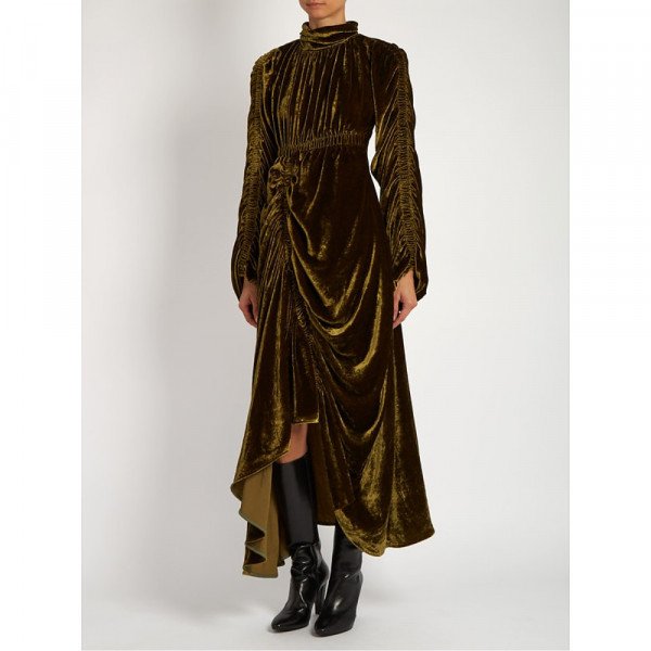 Preen Bradley Ruched Velvet Dress