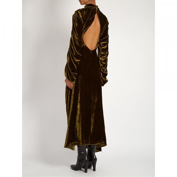 Preen Bradley Ruched Velvet Dress