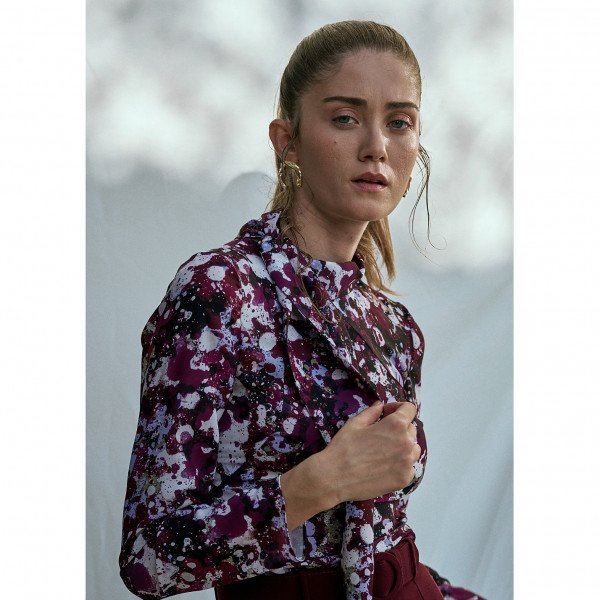 F.ILKK Printed Tie-Detail Blouse