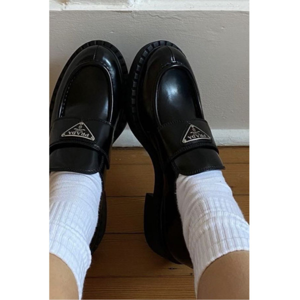 PRADA Prada Brushed Leather Loafers