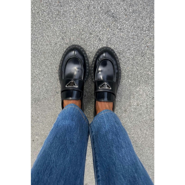 PRADA Prada Brushed Leather Loafers