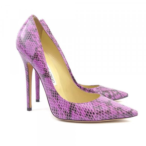 Jimmy Choo Anouk Orchid Gloss Elaphe Pumps