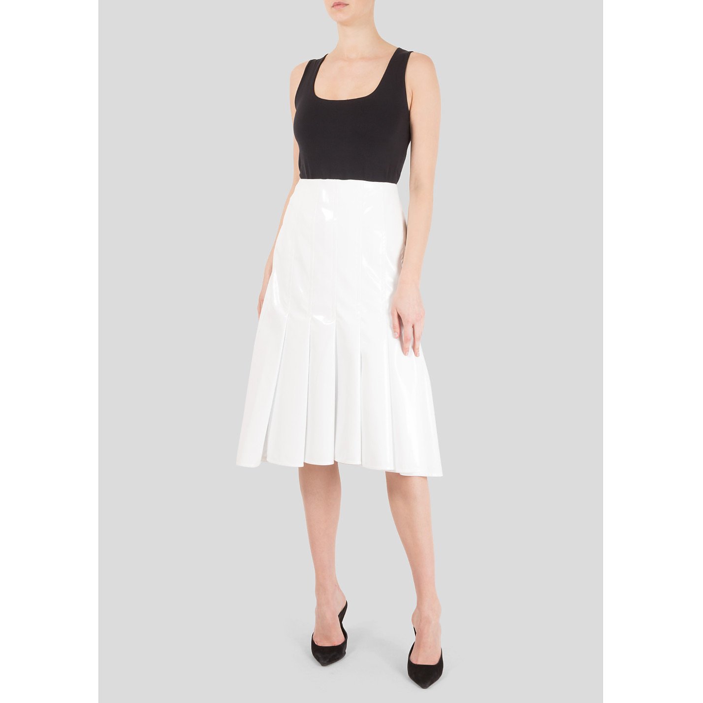 Eudon Choi Patent Pleated Skirt