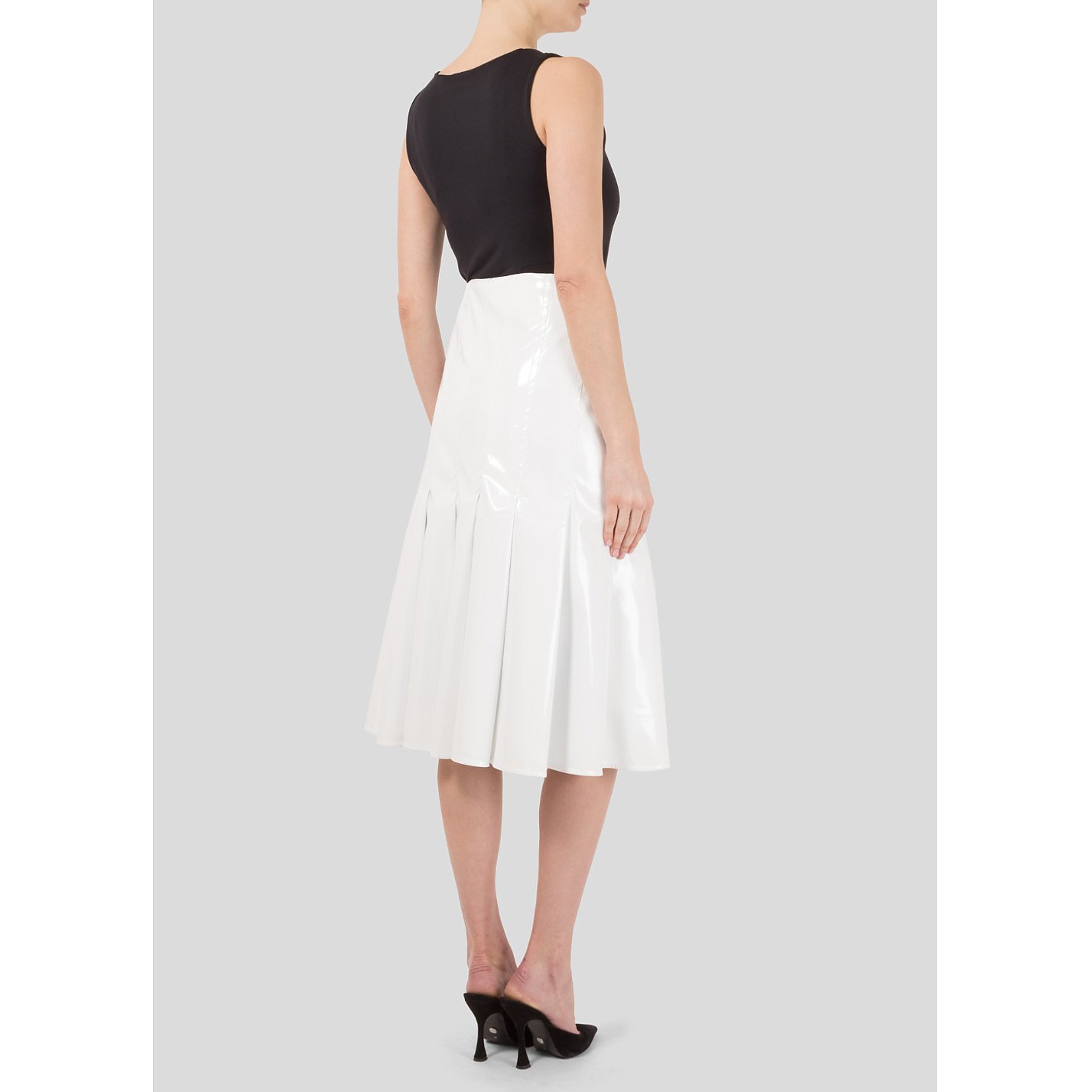 Eudon Choi Patent Pleated Skirt
