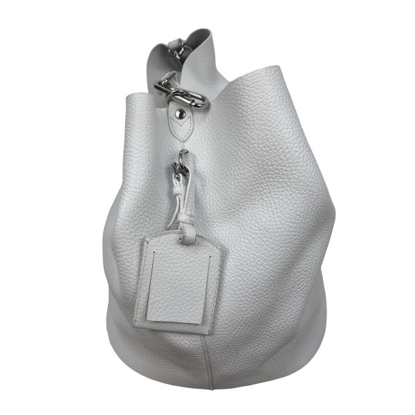 Burberry Leather Bucket Bag in Optic White