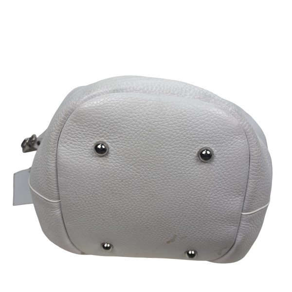 Burberry Leather Bucket Bag in Optic White