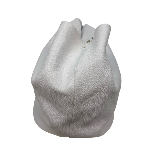 Burberry Leather Bucket Bag in Optic White