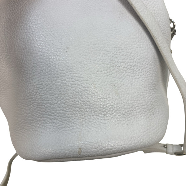 Burberry Leather Bucket Bag in Optic White