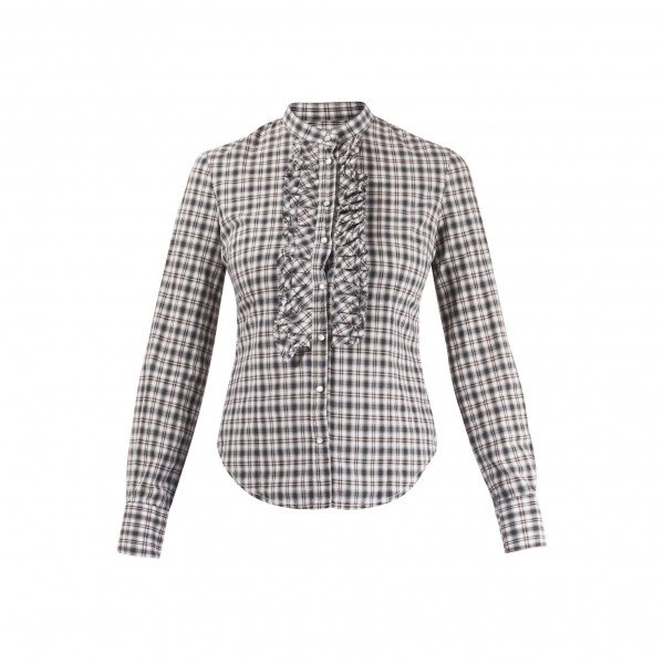McQ Check Ruffle Shirt