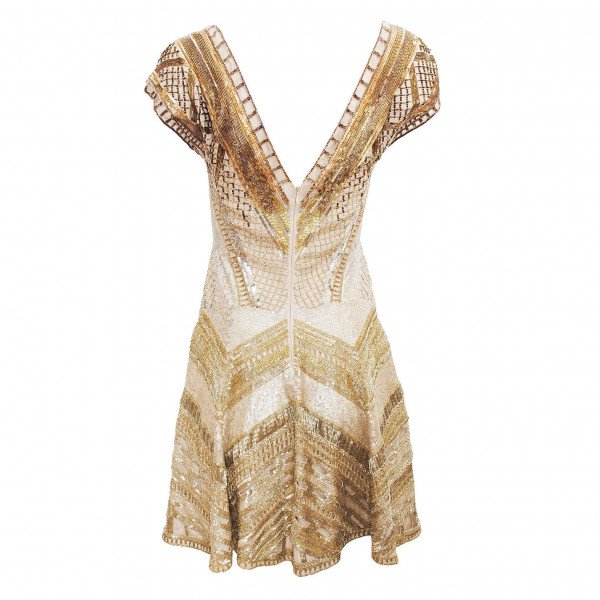 Matthew Williamson Metallic Beaded Mini Dress