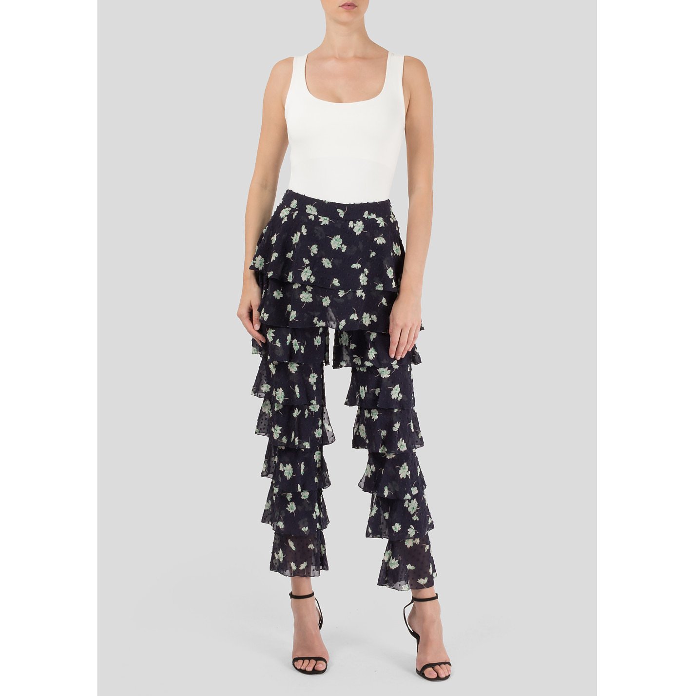 Starsica Floral Print Frill Trousers