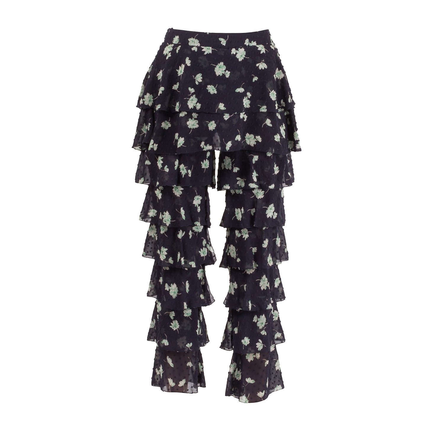 Starsica Floral Print Frill Trousers