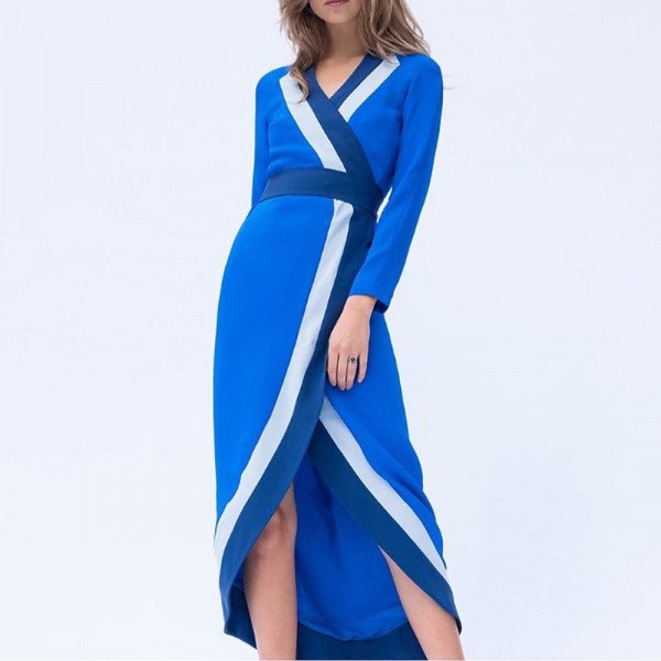 Dhela Colour-Block Wrap Dress
