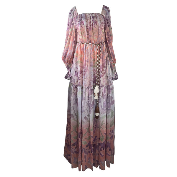 Peter Pilotto Leaf Print Satin Gown