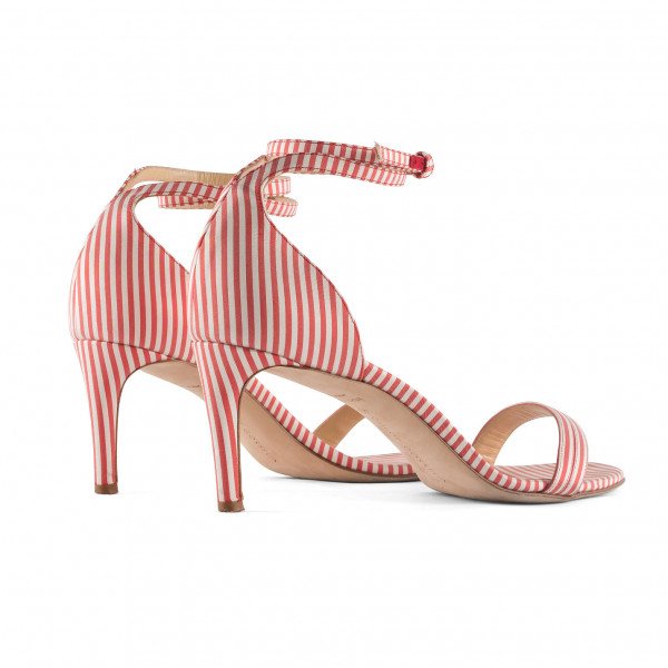 Strippy white clearance heeled sandals