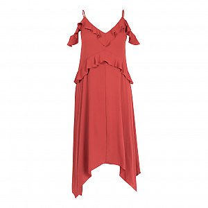 Rent Buy BCBGMAXAZRIA Off the Shoulder Ruffle Dress MY WARDROBE HQ