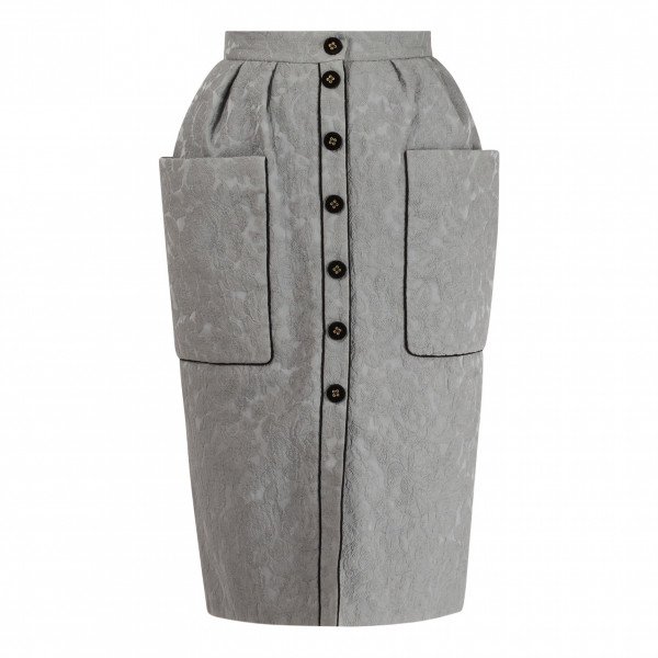 Ulyana Sergeenko Textured Button Detail Skirt