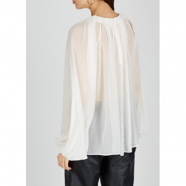 Giambattista Valli Appliquéd Silk-Chiffon Blouse