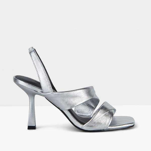 Hush Canon Heeled Metallic Sandals