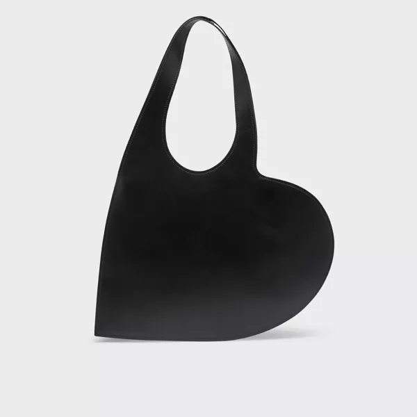 Coperni Mini Heart Leather Tote in Black