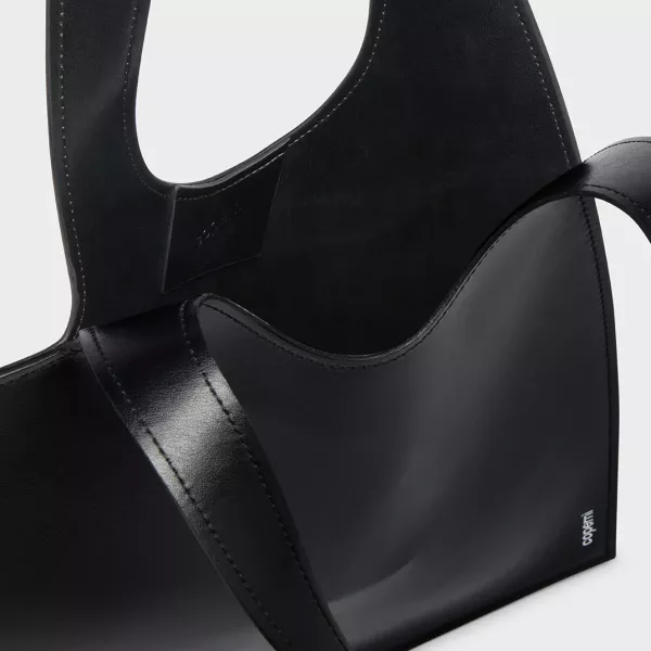 Coperni Mini Heart Leather Tote in Black