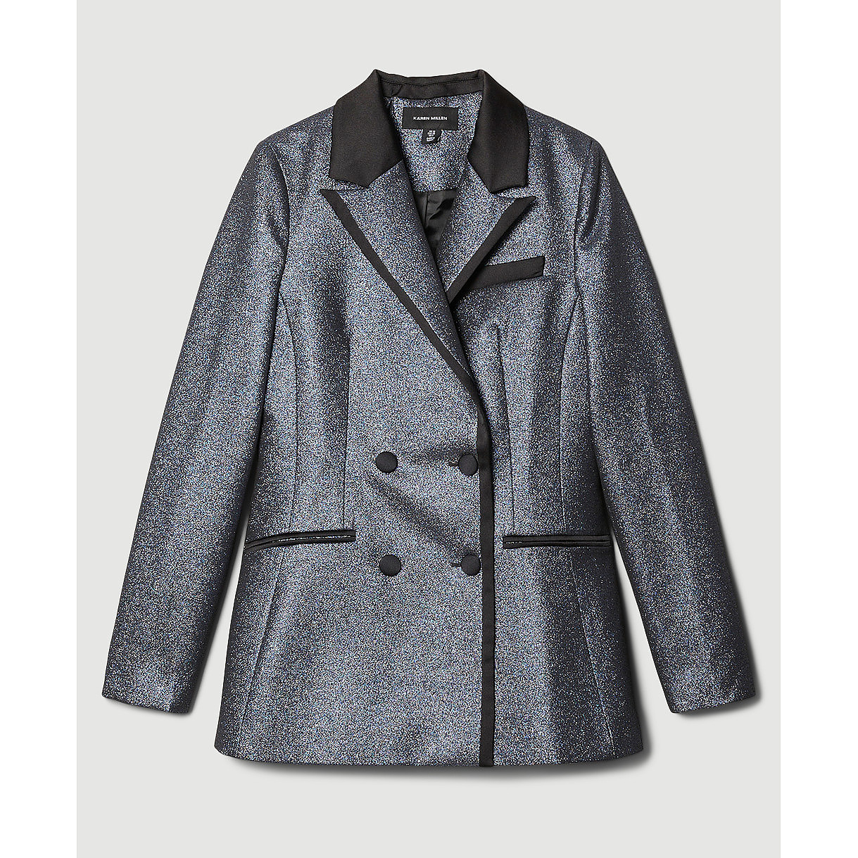 Karen Millen Metallic Jacquard Tailored Single Breasted Jacket