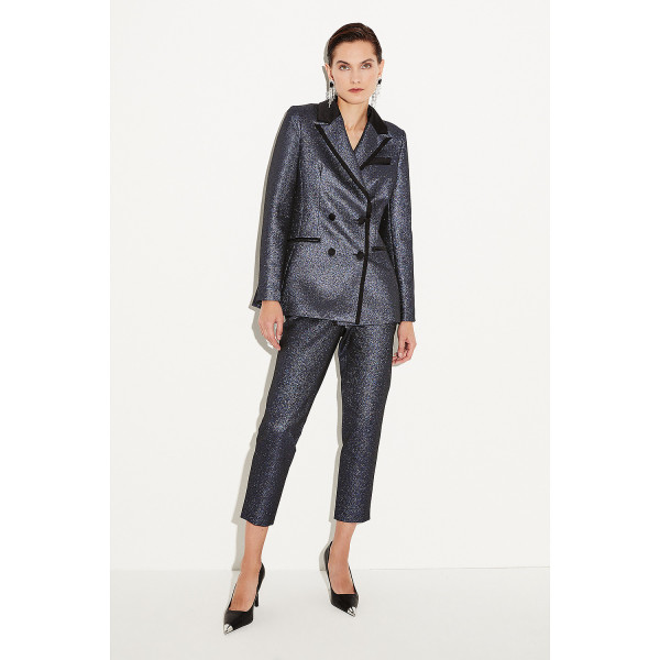 Karen Millen Metallic Jacquard Tailored Single Breasted Jacket