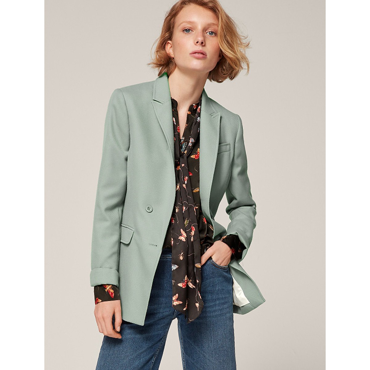 tailored longline blazer