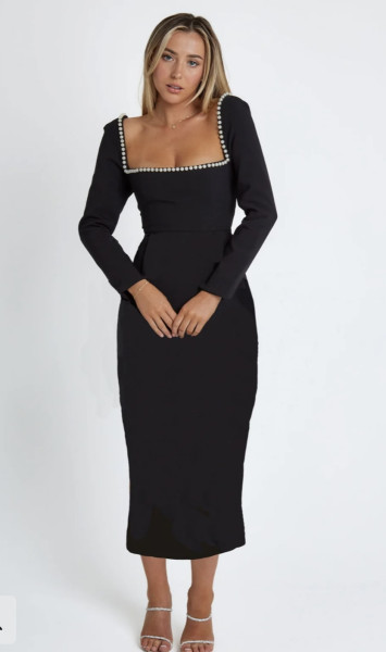 Odd Muse Ultimate pearl long sleeved midi dress