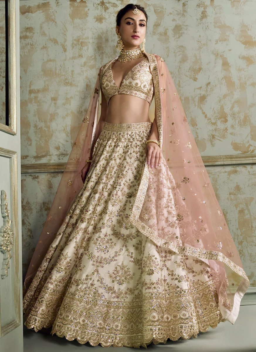 Boutique Ivory Embroidered Lehenga