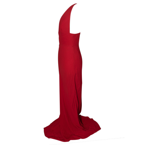La Mania Plunge-Neck Maxi Dress