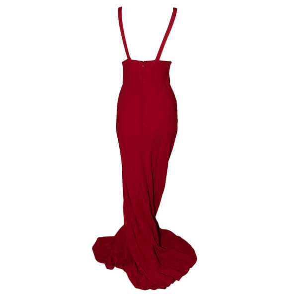 La Mania Plunge-Neck Maxi Dress