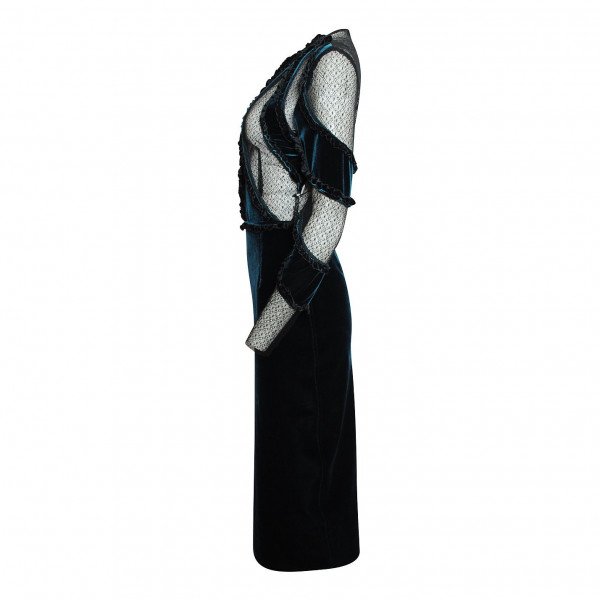 Emilio De La Morena Lace & Velvet Dress