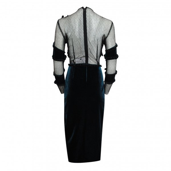 Emilio De La Morena Lace & Velvet Dress