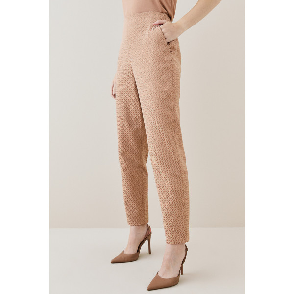 Karen Millen Italian Jacquard Slim Leg Trousers