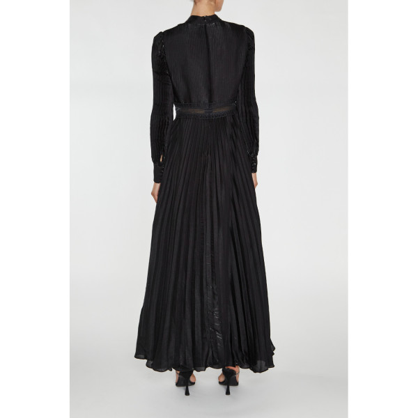 True Decadence Athena Pleated Long-Sleeve Maxi Dress