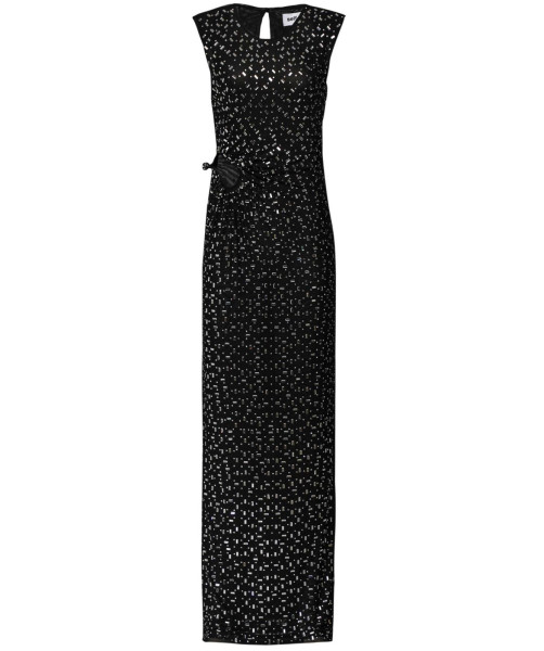 Self-Portrait Square Rhinestone Mesh Maxi