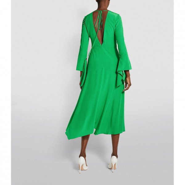 Victoria Beckham Handkerchief Sleeve Midi Dress