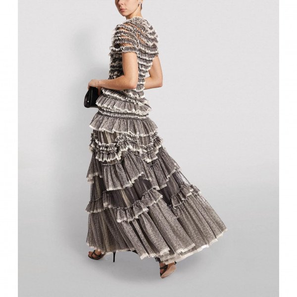 Needle & Thread Wild Rose Tulle Ruffled Gown