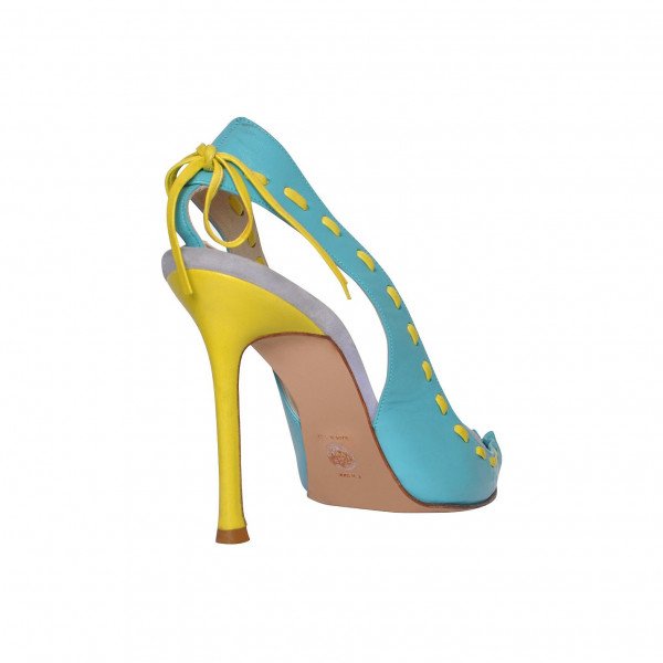Versace Bi-Colour Leather Slingback Pumps