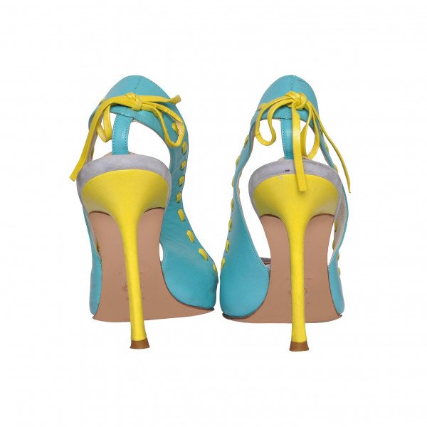 Versace Bi-Colour Leather Slingback Pumps