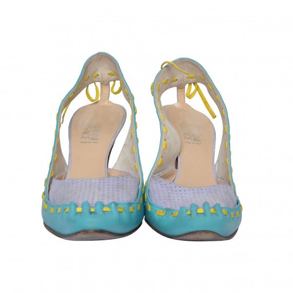 Versace Bi-Colour Leather Slingback Pumps