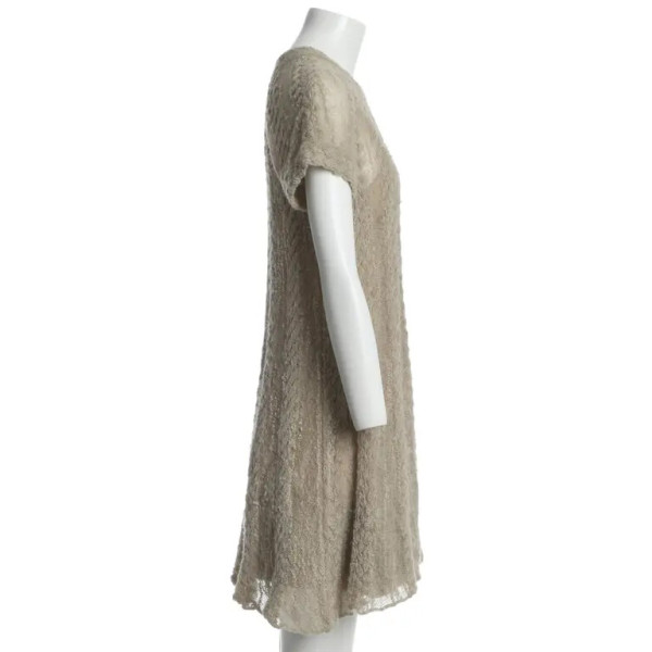 CHANEL Beige Knitted Mid-Length Dress