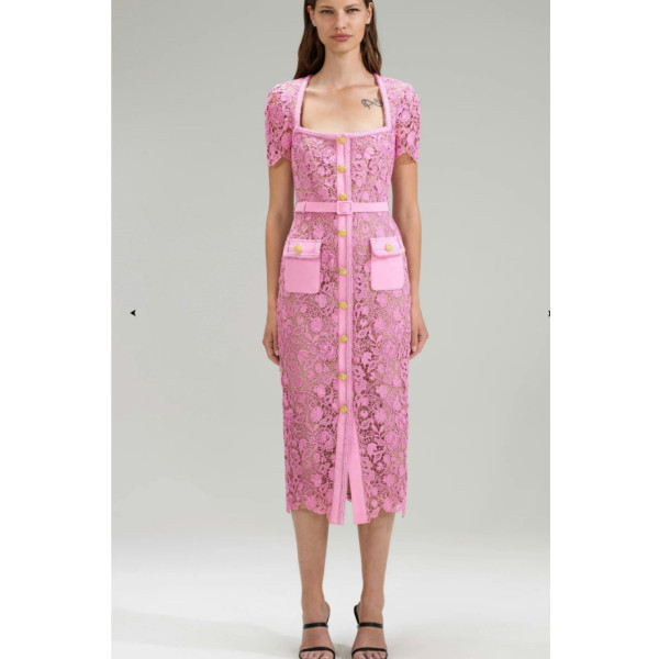 Self-Portrait Guipure Lace Midi Dress